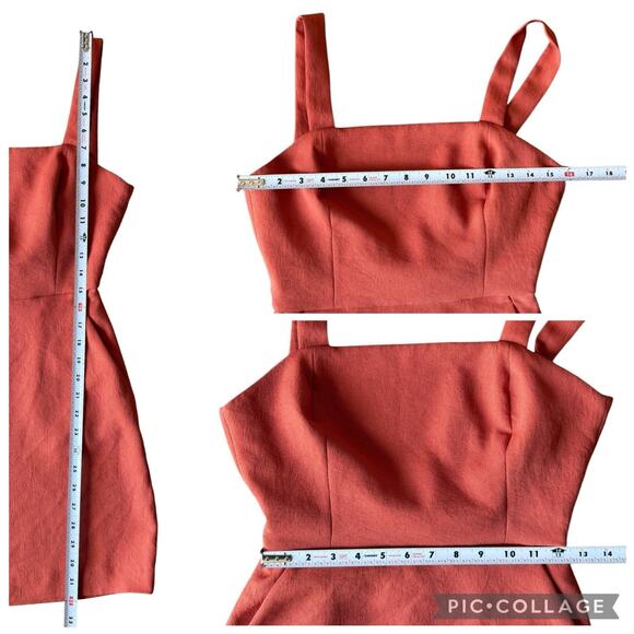 Aritzia Wilfred Ecoulement Tie Cut Out Peep Back Mini Dress Orange Womens Size 2 - Picture 10 of 11